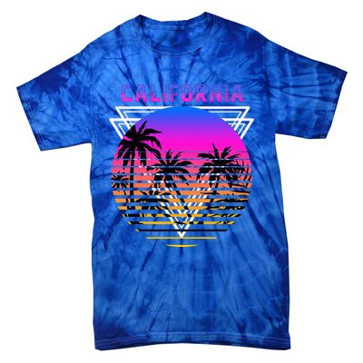 Palm Trees Retro Cali Long Beach Vintage Tropical California Tie-Dye T-Shirt