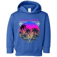 Palm Trees Retro Cali Long Beach Vintage Tropical California Toddler Hoodie