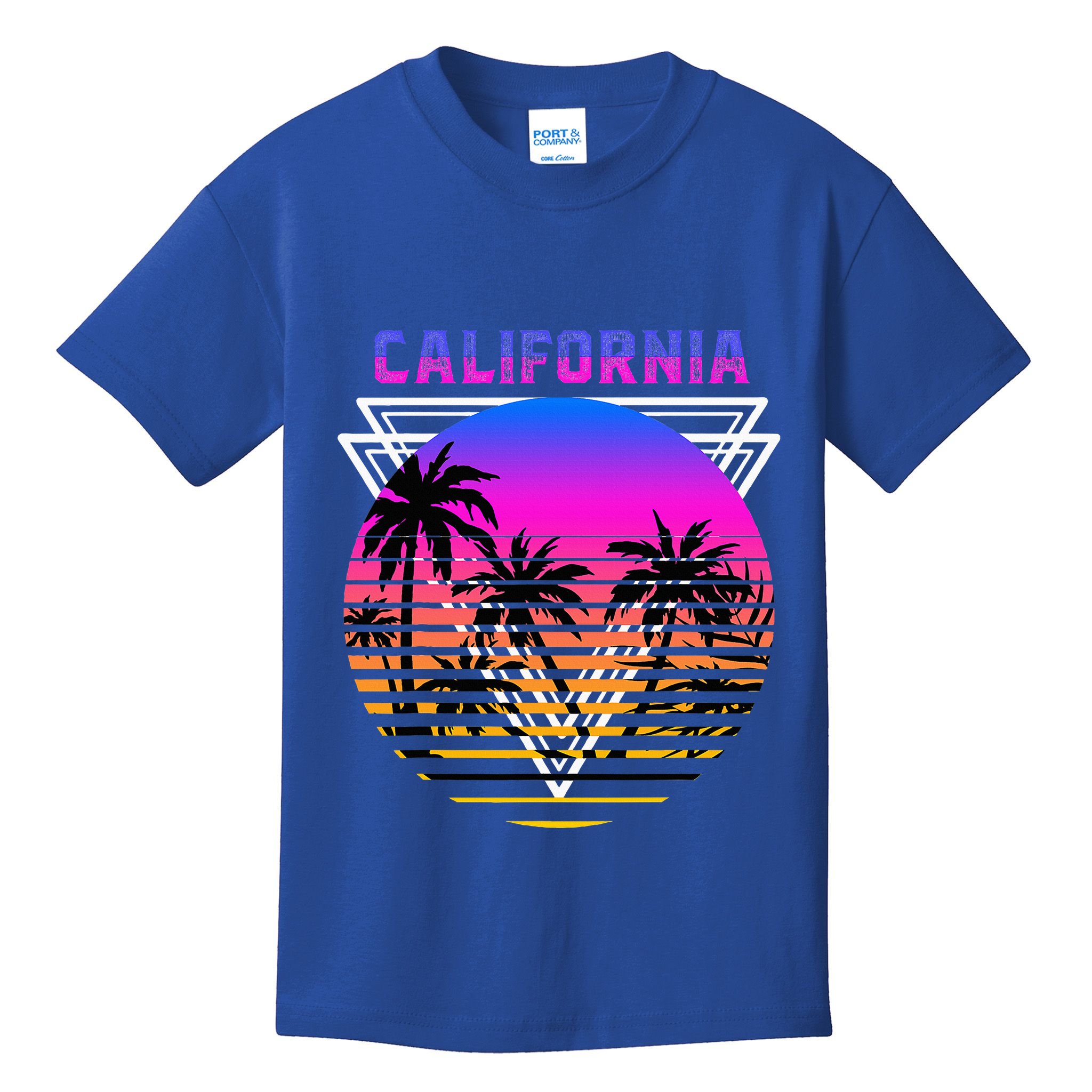 Palm Trees Retro Cali Long Beach Vintage Tropical California Kids T-Shirt