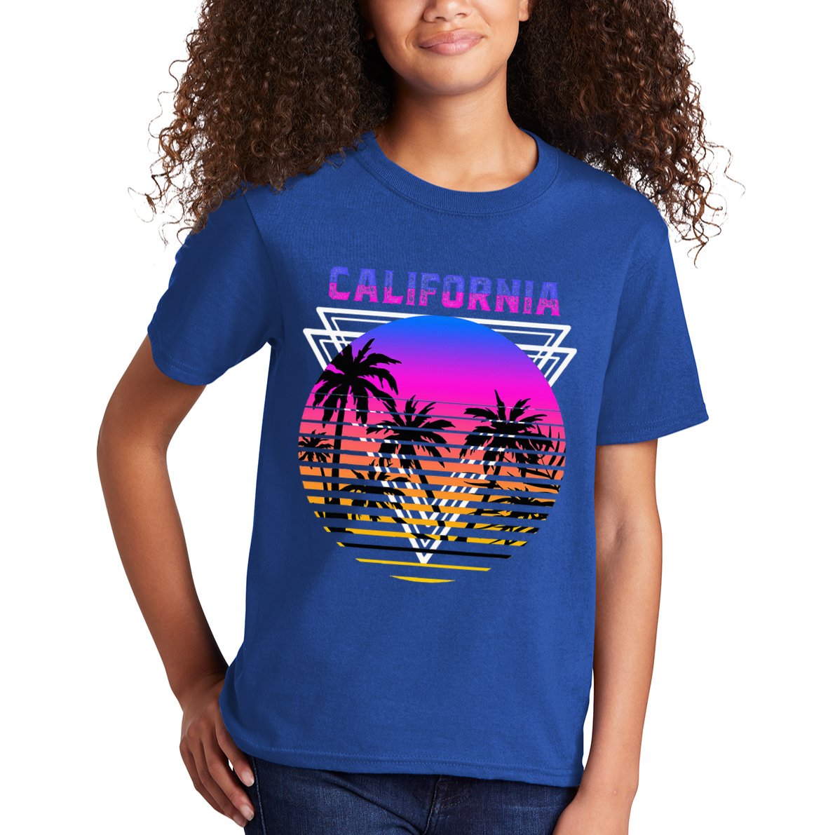 Palm Trees Retro Cali Long Beach Vintage Tropical California Kids T-Shirt