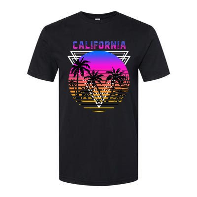 Palm Trees Retro Cali Long Beach Vintage Tropical California Softstyle CVC T-Shirt