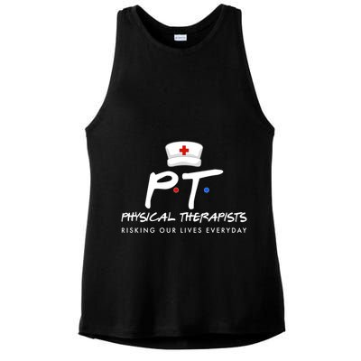 Physical Therapists Risking Our Lives Everyday Ladies PosiCharge Tri-Blend Wicking Tank