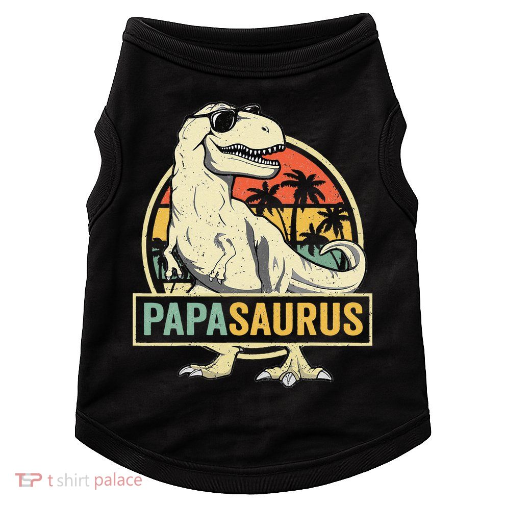 Papasaurus T Rex Dinosaur Papa Saurus Family Matching Doggie Tank