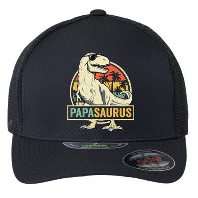 Papasaurus T Rex Dinosaur Papa Saurus Family Matching Flexfit Unipanel Trucker Cap