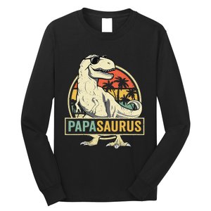 Papasaurus T Rex Dinosaur Papa Saurus Family Matching Long Sleeve Shirt