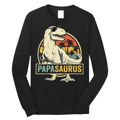 Papasaurus T Rex Dinosaur Papa Saurus Family Matching Long Sleeve Shirt