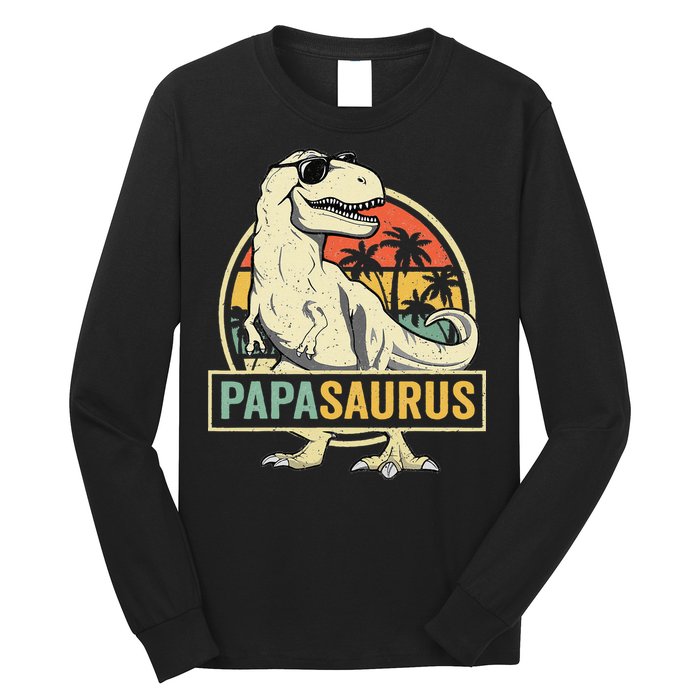 Papasaurus T Rex Dinosaur Papa Saurus Family Matching Long Sleeve Shirt