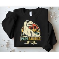 Papasaurus T Rex Dinosaur Papa Saurus Family Matching Sweatshirt