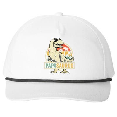 Papasaurus T Rex Dinosaur Papa Saurus Family Matching Snapback Five-Panel Rope Hat