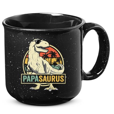 Papasaurus T Rex Dinosaur Papa Saurus Family Matching 15oz Campfire Ceramic Mug