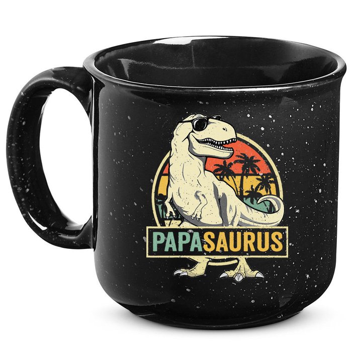 Papasaurus T Rex Dinosaur Papa Saurus Family Matching 15oz Campfire Ceramic Mug