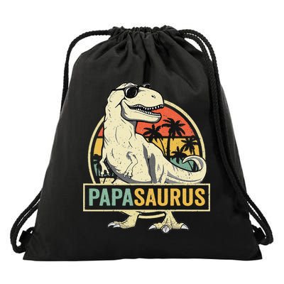 Papasaurus T Rex Dinosaur Papa Saurus Family Matching Drawstring Bag