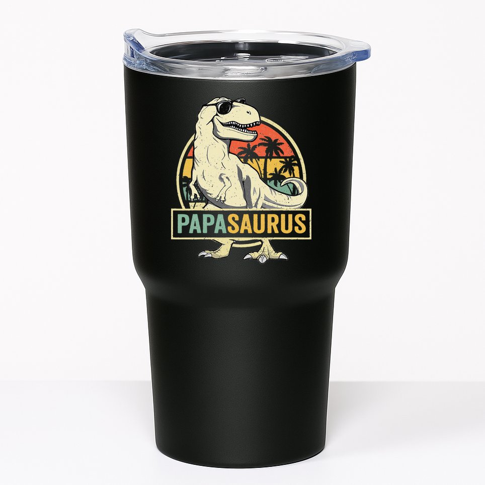 Papasaurus T Rex Dinosaur Papa Saurus Family Matching Tumbler