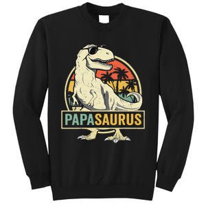 Papasaurus T Rex Dinosaur Papa Saurus Family Matching Tall Sweatshirt