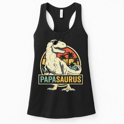 Papasaurus T Rex Dinosaur Papa Saurus Family Matching Womens Tank Top