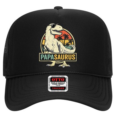 Papasaurus T Rex Dinosaur Papa Saurus Family Matching Trucker Hat