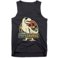 Papasaurus T Rex Dinosaur Papa Saurus Family Matching Tank Top