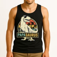Papasaurus T Rex Dinosaur Papa Saurus Family Matching Tank Top