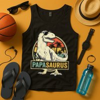 Papasaurus T Rex Dinosaur Papa Saurus Family Matching Tank Top