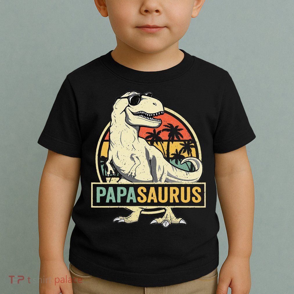Papasaurus T Rex Dinosaur Papa Saurus Family Matching Toddler T-Shirt