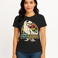 Papasaurus T Rex Dinosaur Papa Saurus Family Matching Womens T-Shirt