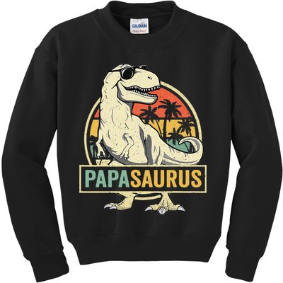 Papasaurus T Rex Dinosaur Papa Saurus Family Matching Kids Sweatshirt