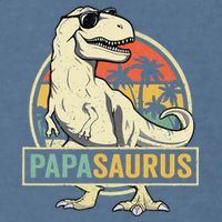 Papasaurus T Rex Dinosaur Papa Saurus Family Matching Garment-Dyed Sweatshirt