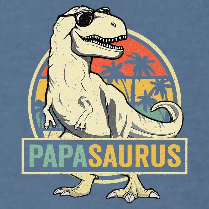 Papasaurus T Rex Dinosaur Papa Saurus Family Matching Garment-Dyed Sweatshirt