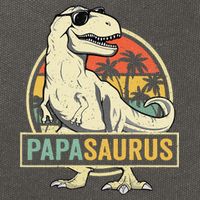 Papasaurus T Rex Dinosaur Papa Saurus Family Matching Cotton Canvas Backpack