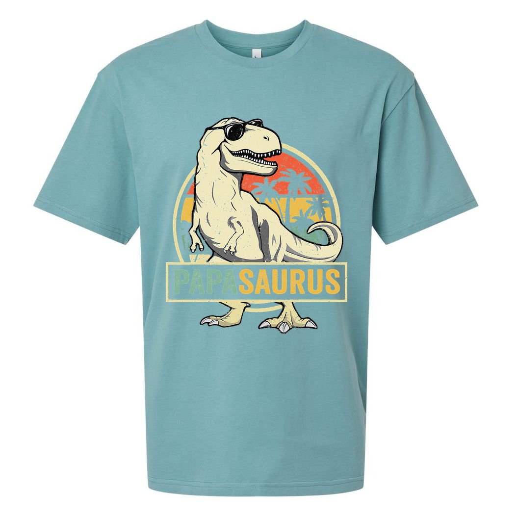 Papasaurus T Rex Dinosaur Papa Saurus Family Matching Sueded Cloud Jersey T-Shirt
