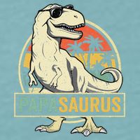 Papasaurus T Rex Dinosaur Papa Saurus Family Matching Sueded Cloud Jersey T-Shirt