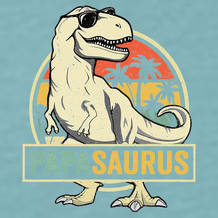 Papasaurus T Rex Dinosaur Papa Saurus Family Matching Sueded Cloud Jersey T-Shirt