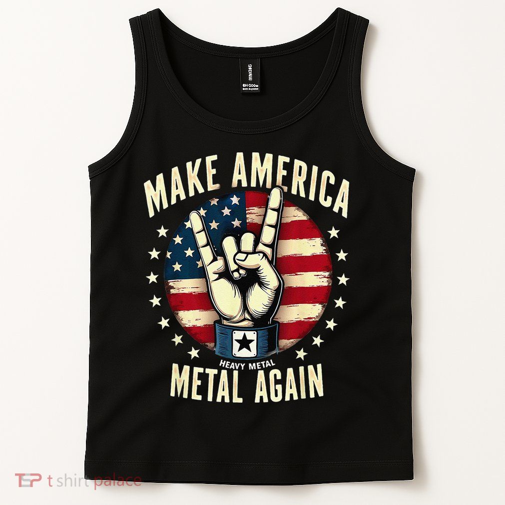 Patriotic Trump Rock Hand Make America Metal Again Tank Top