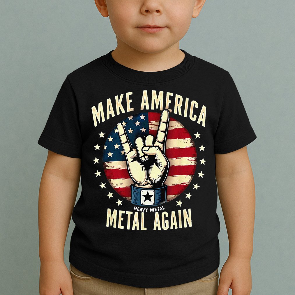 Patriotic Trump Rock Hand Make America Metal Again Toddler T-Shirt