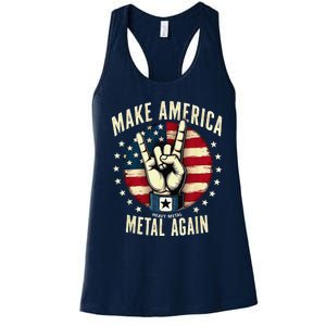 Patriotic Trump Rock Hand Make America Metal Again Women's Racerback Tank