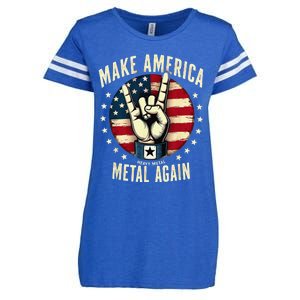 Patriotic Trump Rock Hand Make America Metal Again Enza Ladies Jersey Football T-Shirt