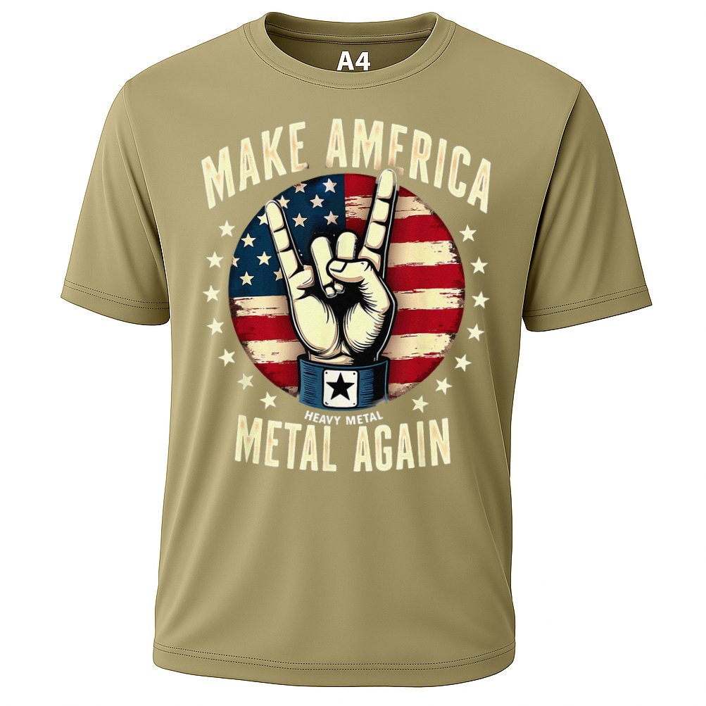 Patriotic Trump Rock Hand Make America Metal Again Performance Shirt
