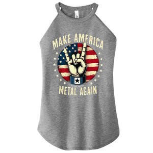 Patriotic Trump Rock Hand Make America Metal Again Women's Perfect Tri Rocker Tank