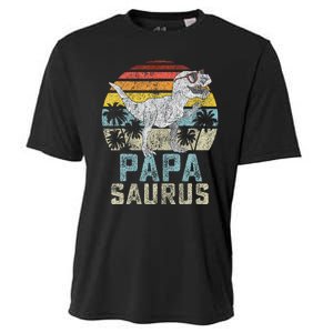 Papasaurus T Rex Dinosaur Papa Saurus Family Matching Cooling Performance Crew T-Shirt