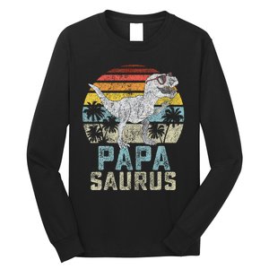 Papasaurus T Rex Dinosaur Papa Saurus Family Matching Long Sleeve Shirt