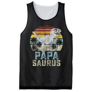 Papasaurus T Rex Dinosaur Papa Saurus Family Matching Mesh Reversible Basketball Jersey Tank