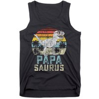 Papasaurus T Rex Dinosaur Papa Saurus Family Matching Tank Top