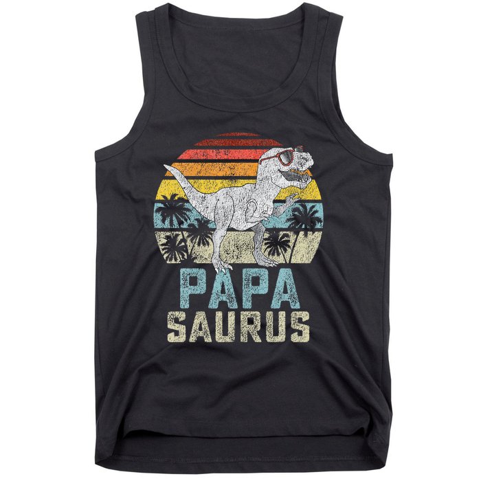 Papasaurus T Rex Dinosaur Papa Saurus Family Matching Tank Top