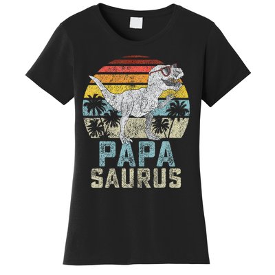 Papasaurus T Rex Dinosaur Papa Saurus Family Matching Women's T-Shirt