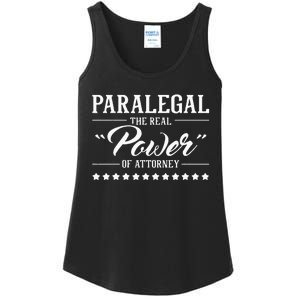 Paralegal The Real Power Of Attorney Attorney Assistant Ladies Essential Tank