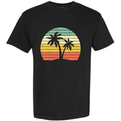 Palm Tree Retro Tropical Beach Garment-Dyed Heavyweight T-Shirt