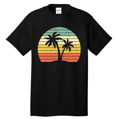 Palm Tree Retro Tropical Beach Tall T-Shirt