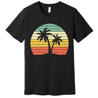 Palm Tree Retro Tropical Beach Premium T-Shirt