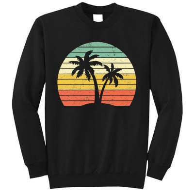 Palm Tree Retro Tropical Beach Tall Sweatshirt