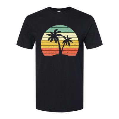 Palm Tree Retro Tropical Beach Softstyle CVC T-Shirt